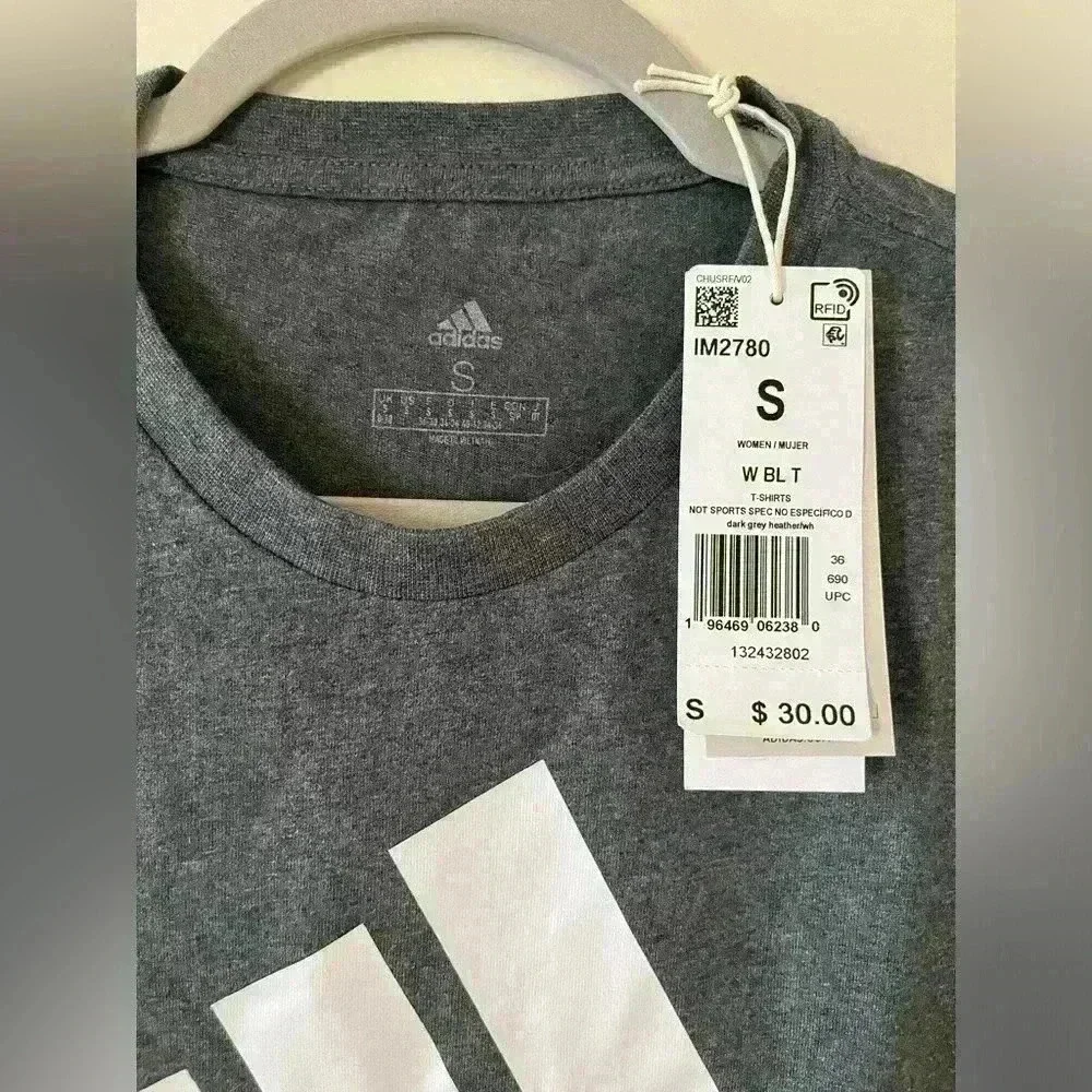 NWT Adidas Gray T-shirt with Logo Men’s Size S - Picture 2 of 6